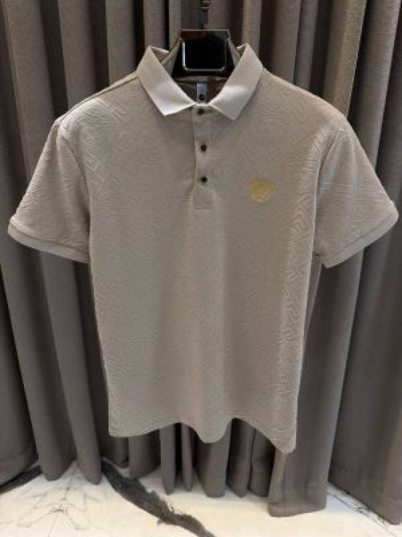 Versace Chest Logo Full Monogram Polo T-shirt