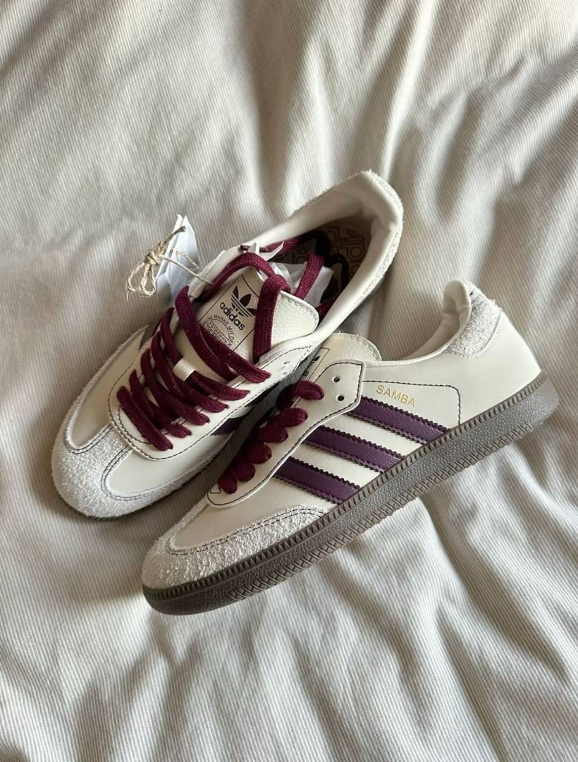 Adiddas Samba Wonder White Maroon Women Leather Quality FIX