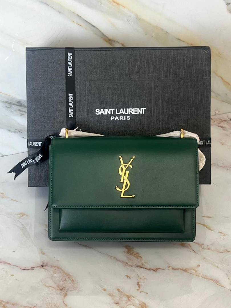 Ysl Sunset Green 2503 Shoulder Bag With OriginalBox & DustCover