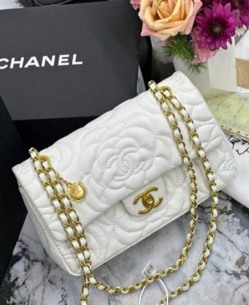 Channel Camellia Premium Limited Edition Bag With OG Box & Dust Bag (White - 1209)