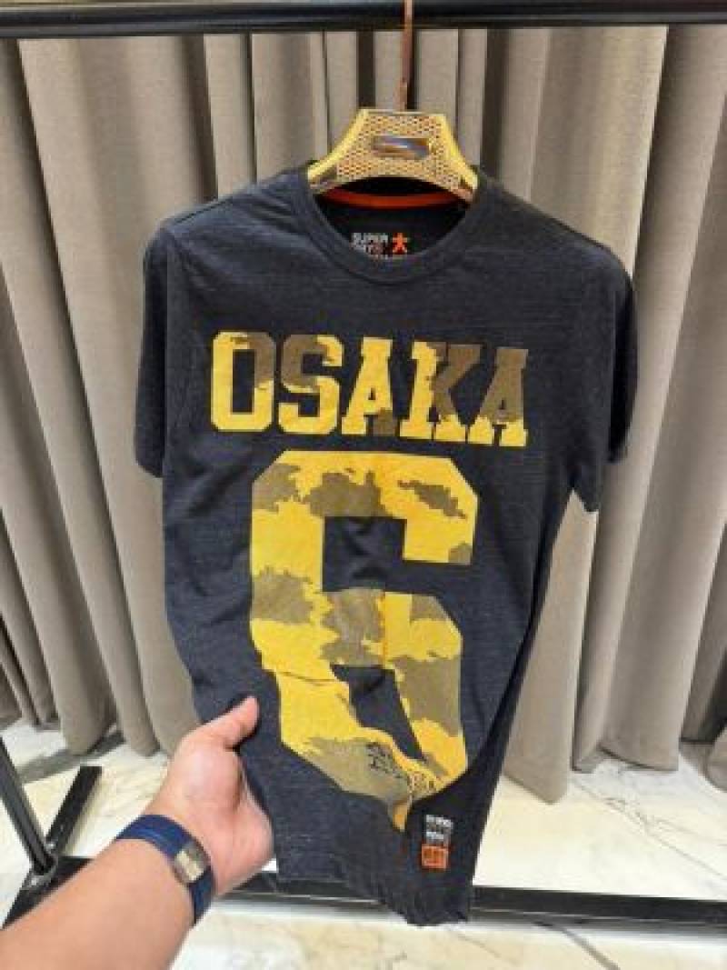 Super Dry Round Neck T-shirt Stone Black