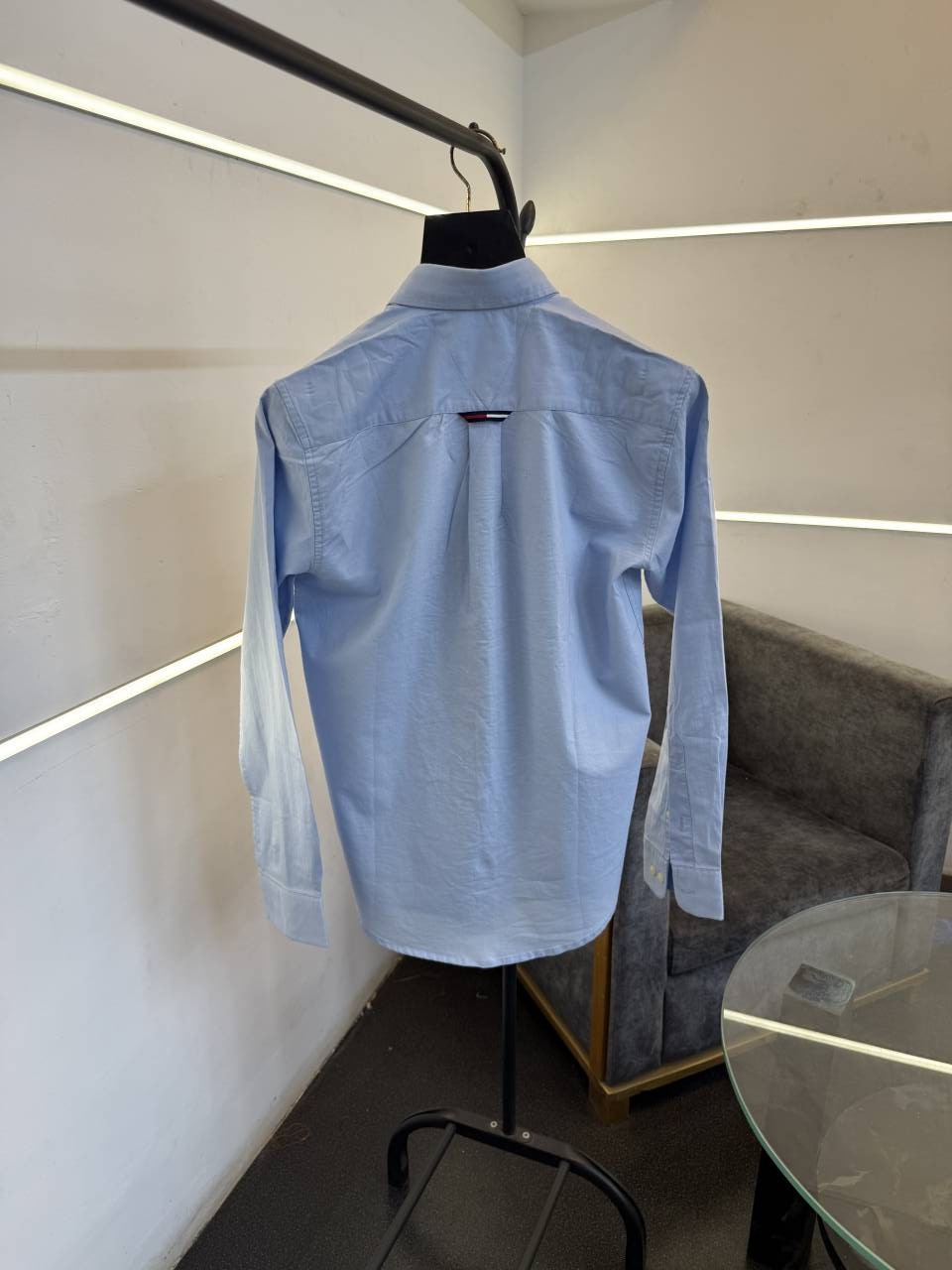 Tommy hilfigar H logo imported full sleeves shirt sky blue