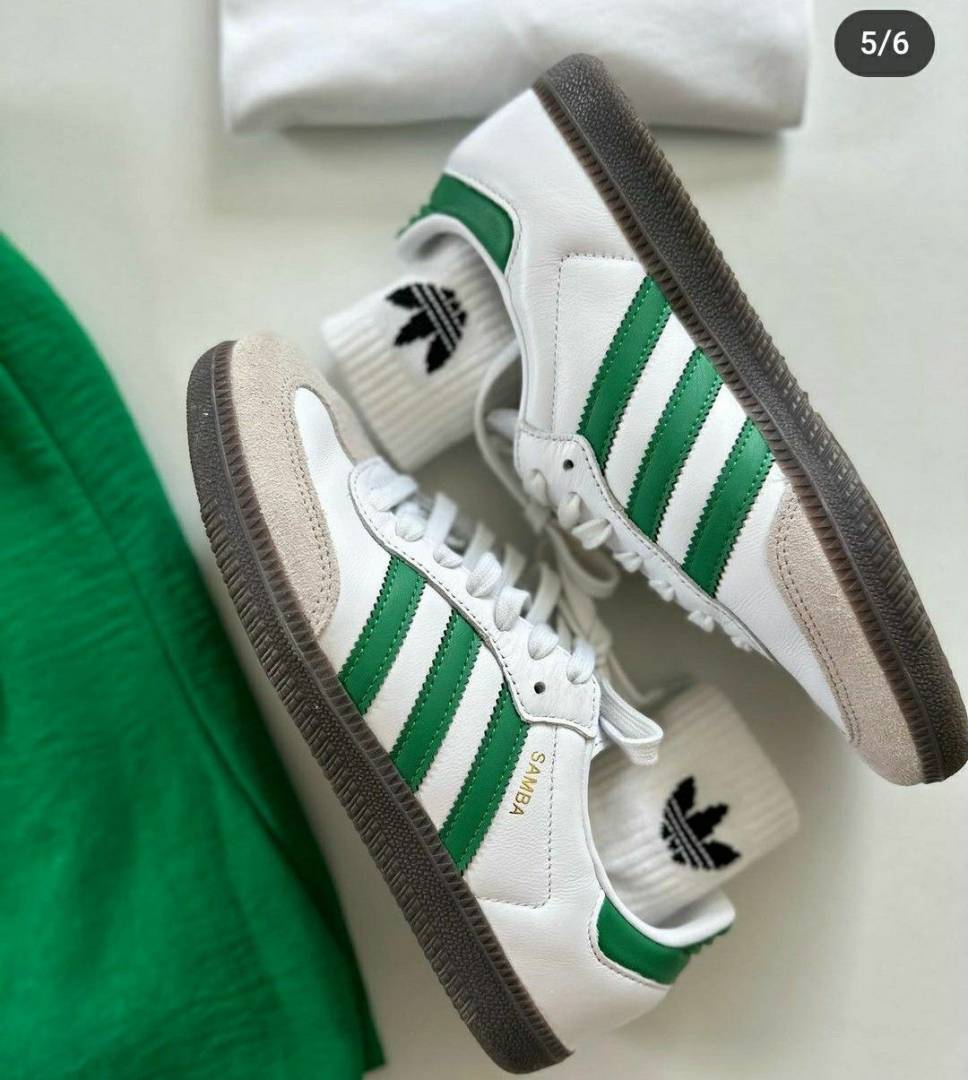 Adiddas Samba White Green Men Leather Quality Fix