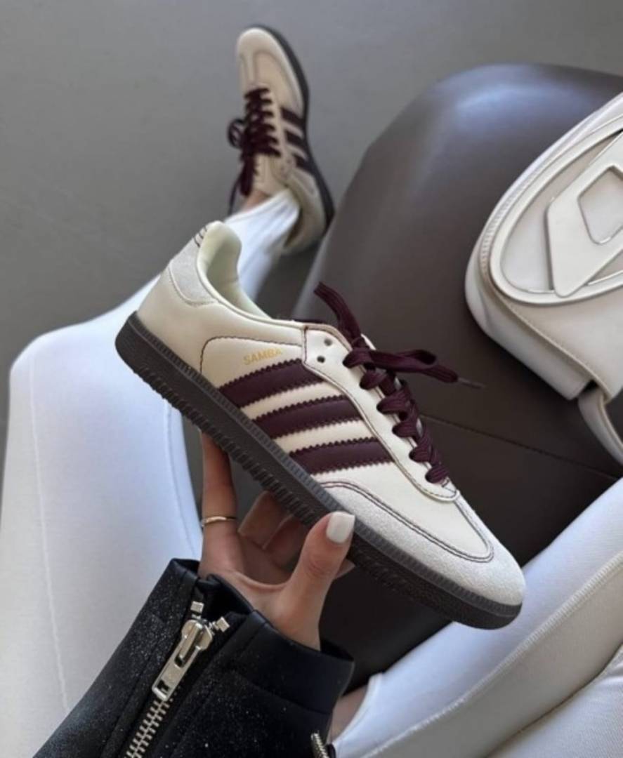 Adiddas Samba Wonder White Maroon Men Leather Quality FIX