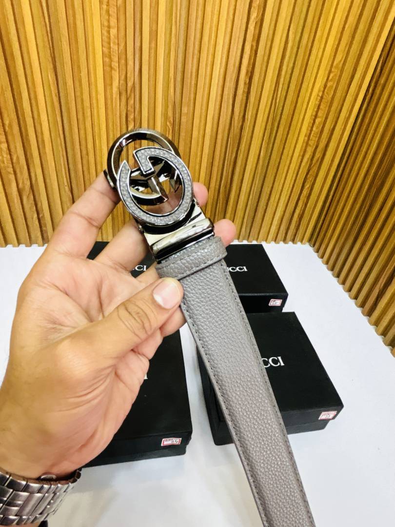 05 GUCHI GREY PREMIUM QUALITY AUTOMATIC LOCK BELT