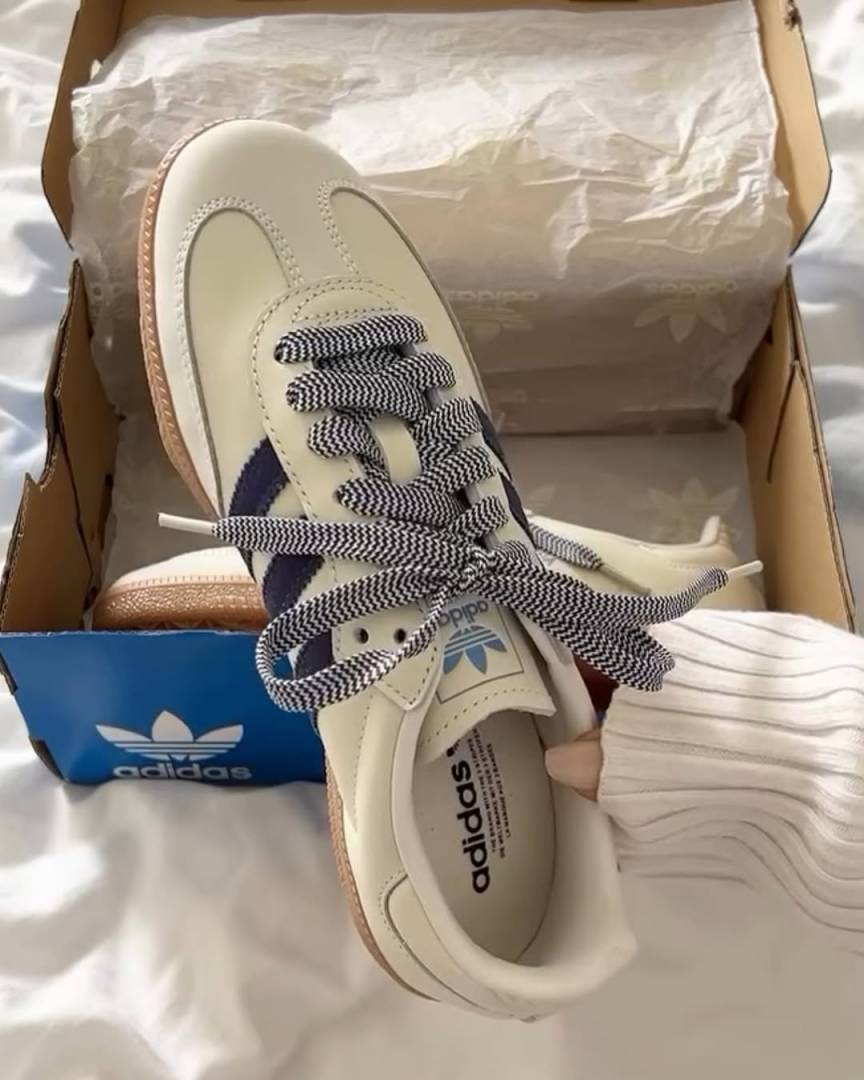 Adiddas Samba White Blue Leather