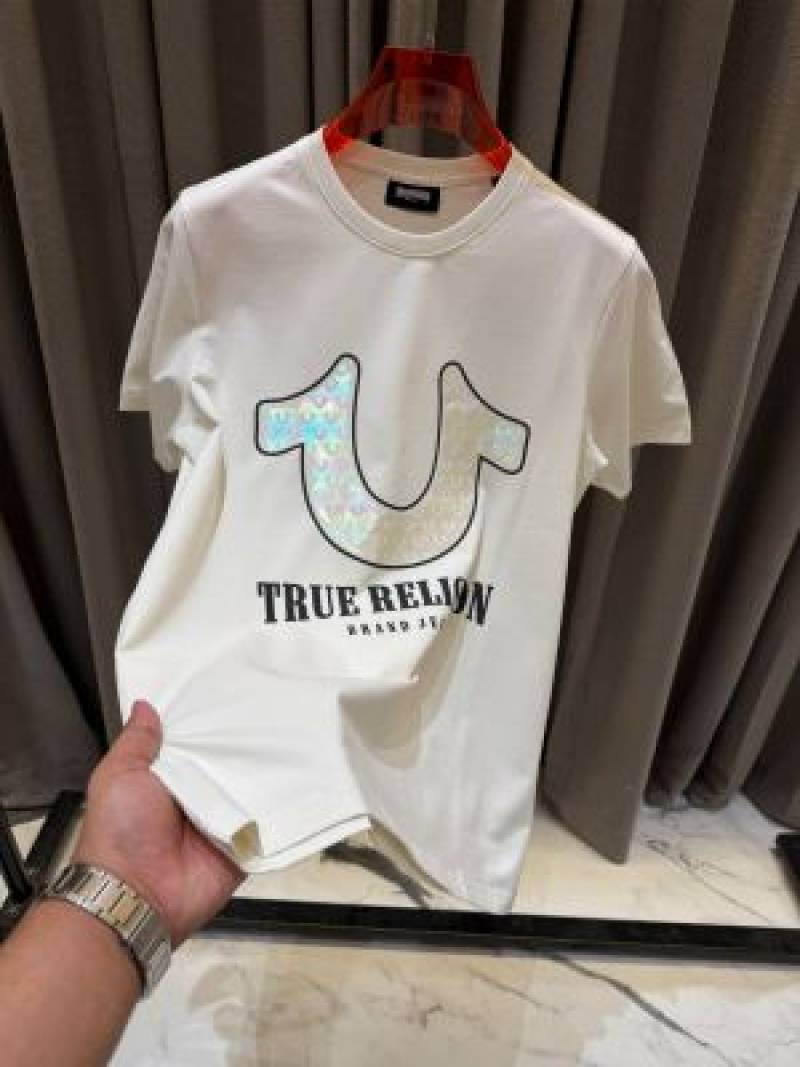 True Religion Embossed Logo Round Neck T-shirt White