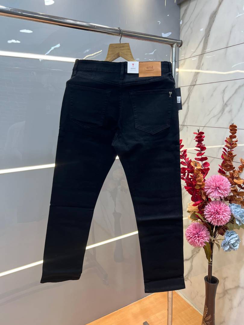 Ami Black Premium Imported Stretchable Lycra Fabric Straight Fit Denim 4129