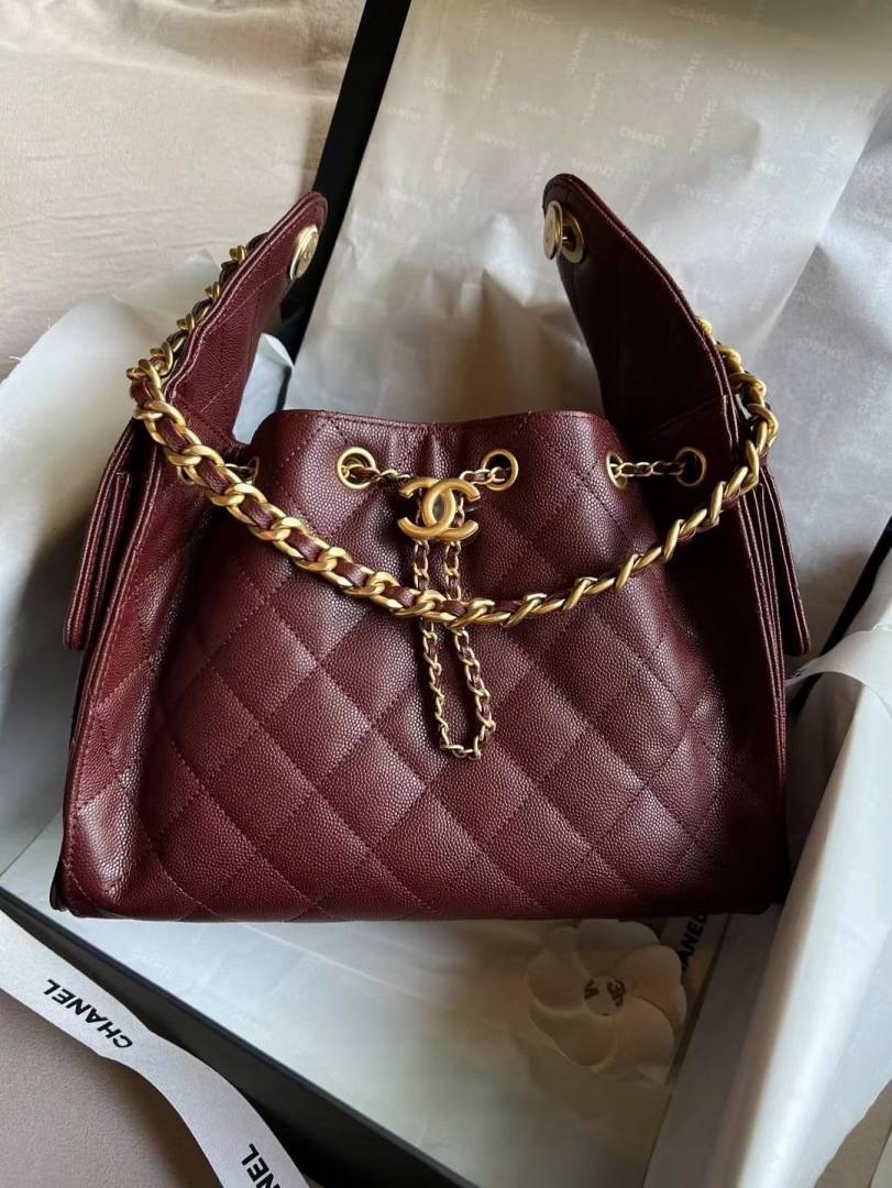Chennel_CB_25_Wine_Medium_Shoulderbag_With_OriginalBox_CarryBag_DustCover