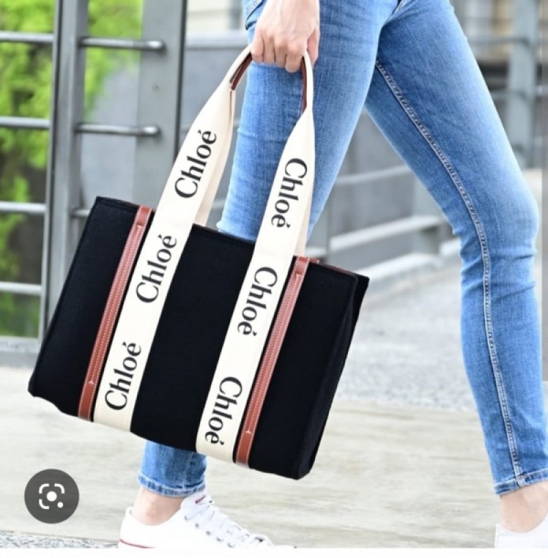 CHLOE Medium Woody Tote Bag With Dust Bag (Black - 395)