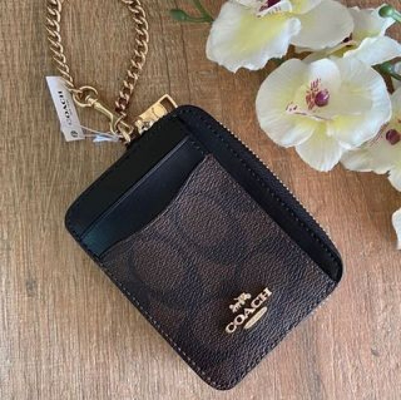 Coach_Zip_Card_Case_Mini_Wallet_With_Original_Box