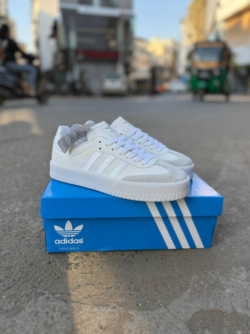 Adiddas Samba Triple White Satin Stripe