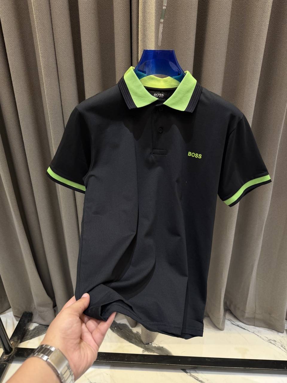 Boss Premium Polo Tshirt Black Green