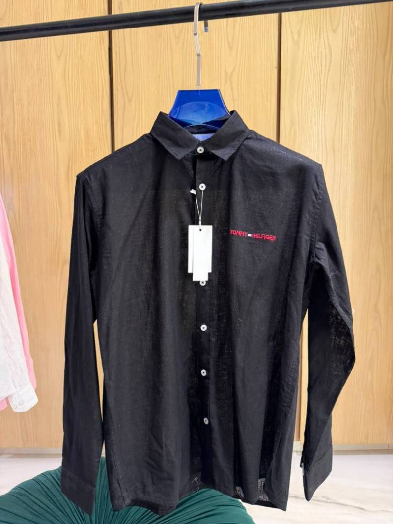 TOM-Y HILFIGER IMPORTED STORE ARTICLE SHIRT LINEN FABRIC