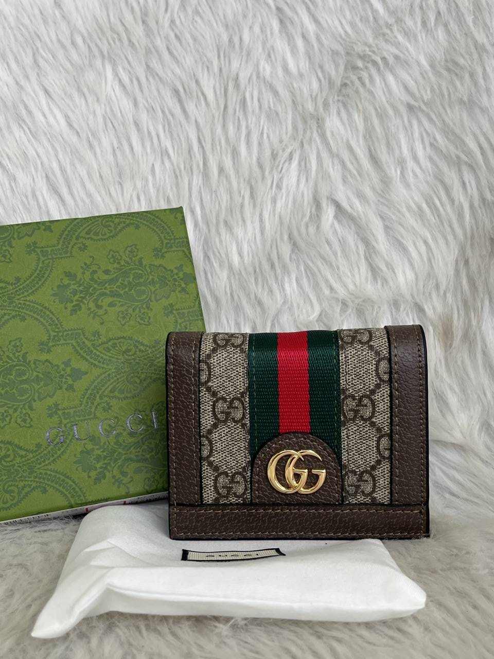 Guchii 02 Brown Mono Wallet With Original Box & DustCover Premium Quality