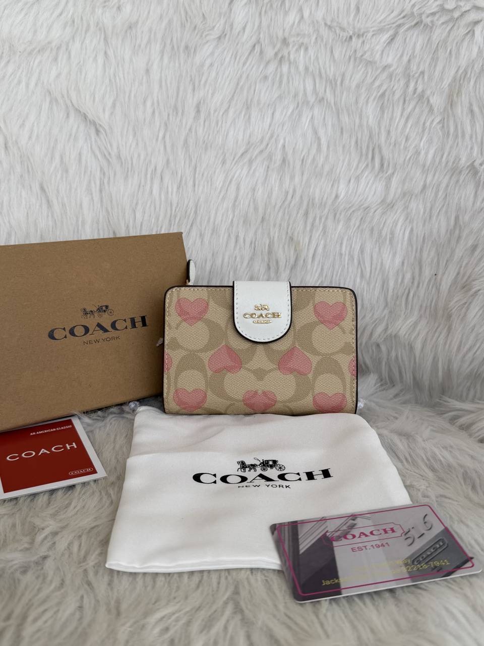 Coacchh A17 Corner Zip Signature Wallet With Original Box DustCover Tags Card Highend Quality