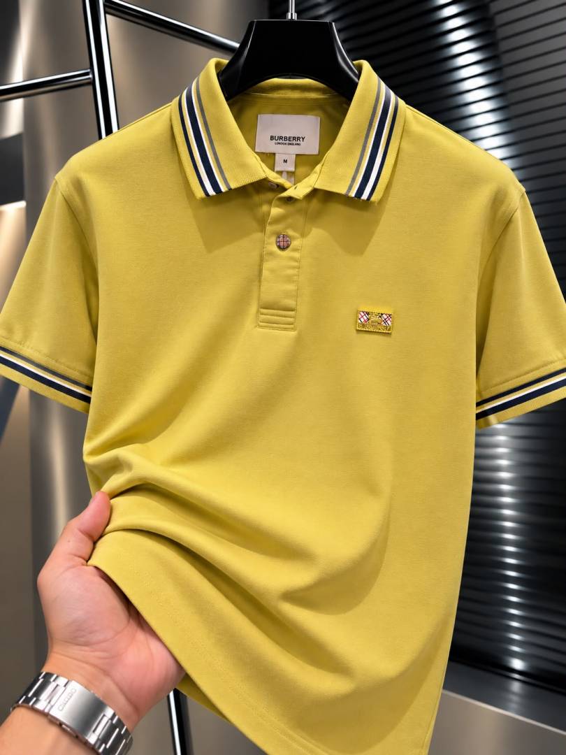 Burberri Chest Logo Polo T-shirt Mustard Yellow