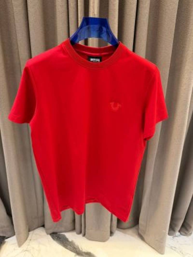 True Religion Embossed Logo Round Neck T-shirt Red