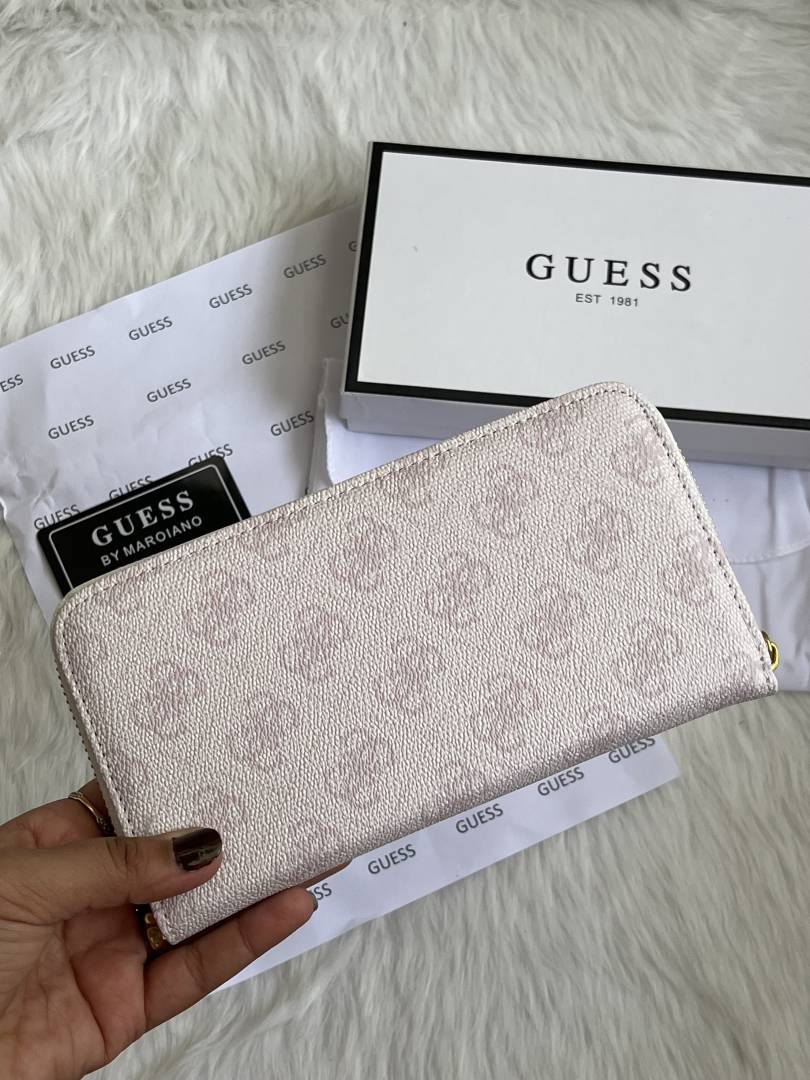 Guess 006 Light Purple Long Wallet With Original Box DustCover Card Packaging