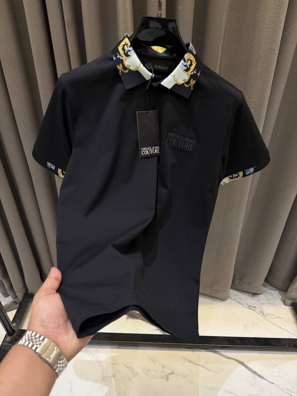 Versac_e Premium Black Polo Tshirt