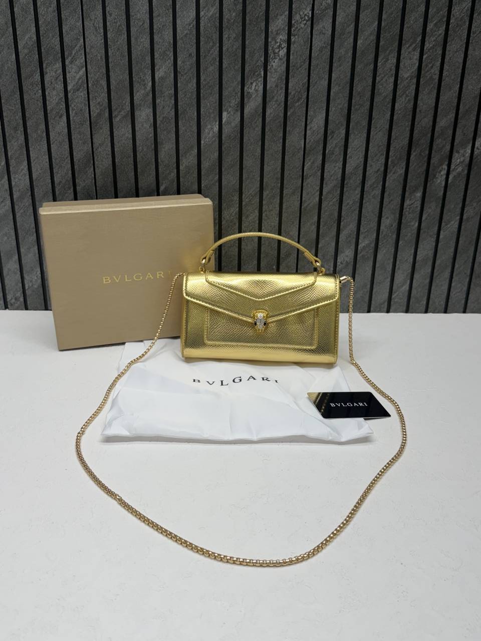 Bvlgari Serpenti Forever Phone Case Crossbody Bag With Top Handle Original Box Packing