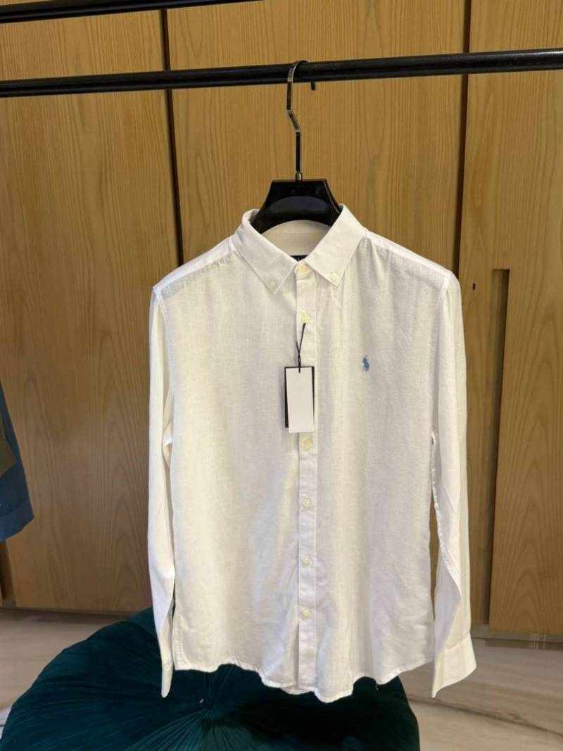 RALPx-H L-xAUREN P-OLO IMPORTED STORE ARTICLE SHIRT linen fabric