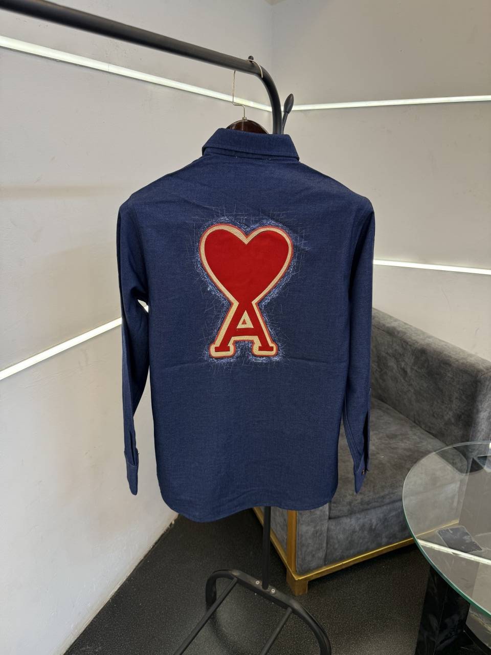 Ami blue denim style imported shirt with front and back pattern