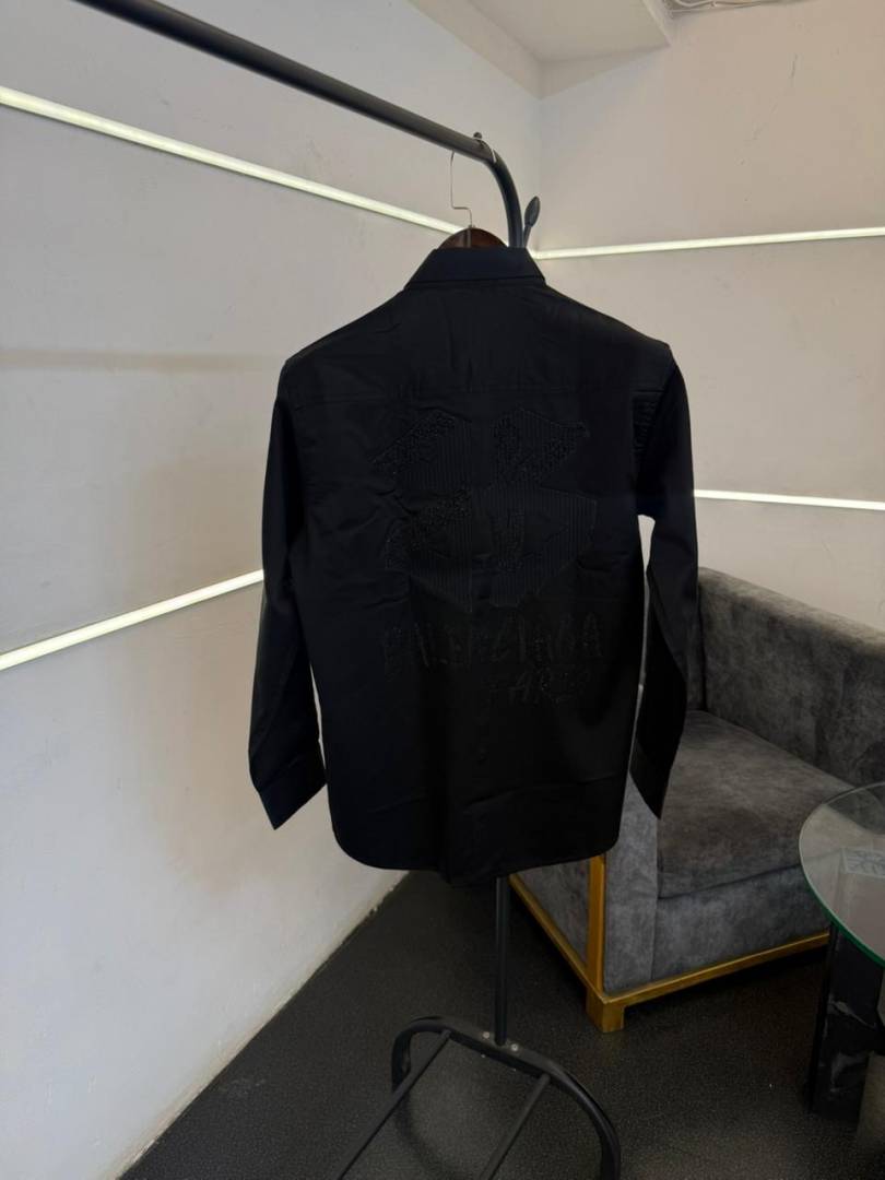 Balenciaagaa premium full sleeves diamond finish shirt black