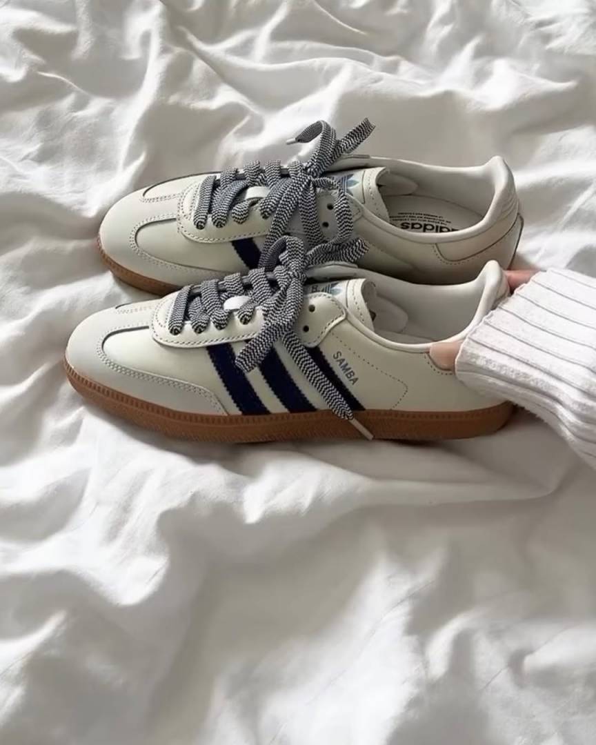Adiddas Samba White Blue Leather