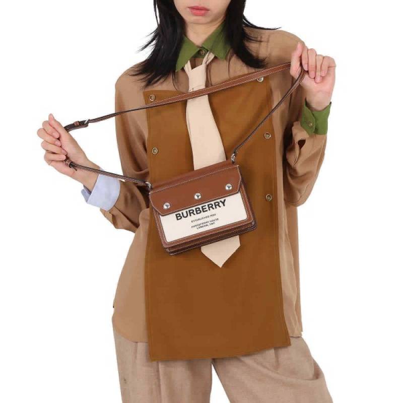 Burbberry Horseferry Pocket Cross-Body Bag With OG Box Dust Bag (Brown - 205)