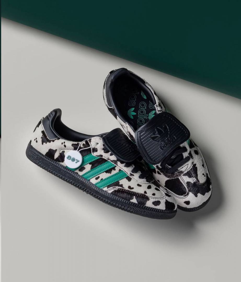 ADIDDAS SAMBA LT COW PRINT BLACK WHITE