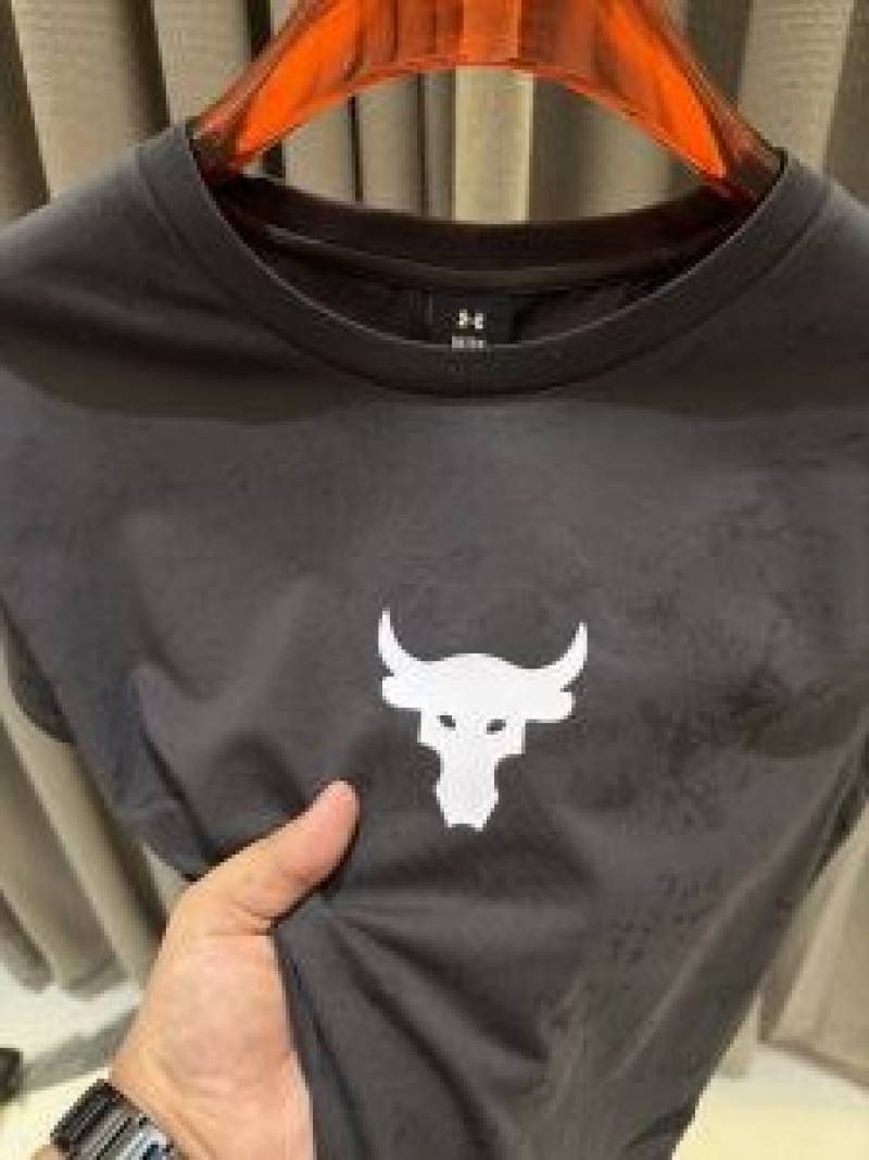 Under Armor Middle Brand Logo Round Neck T-shirt Black