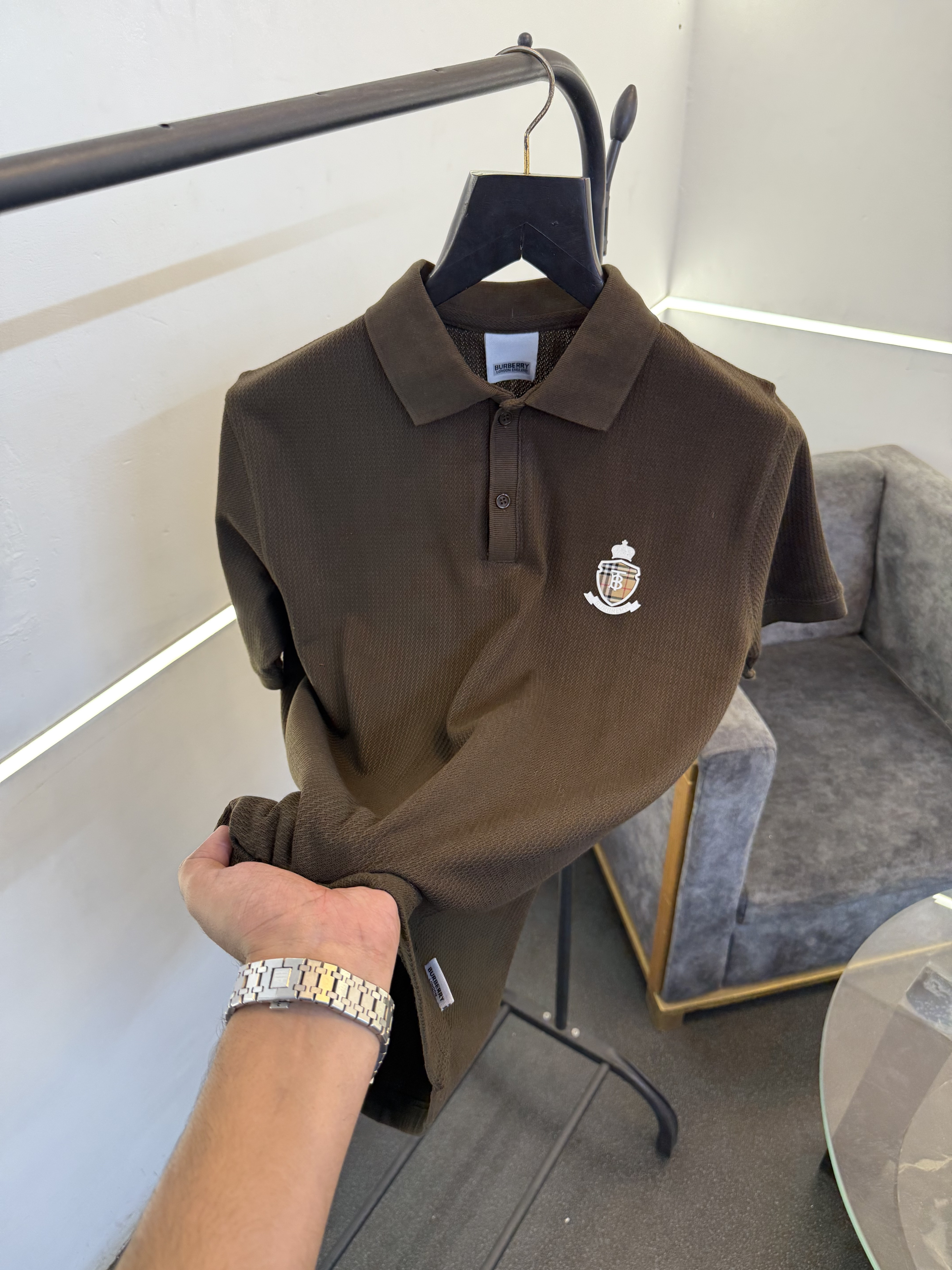 Burbery brown turkish imported knitted polo