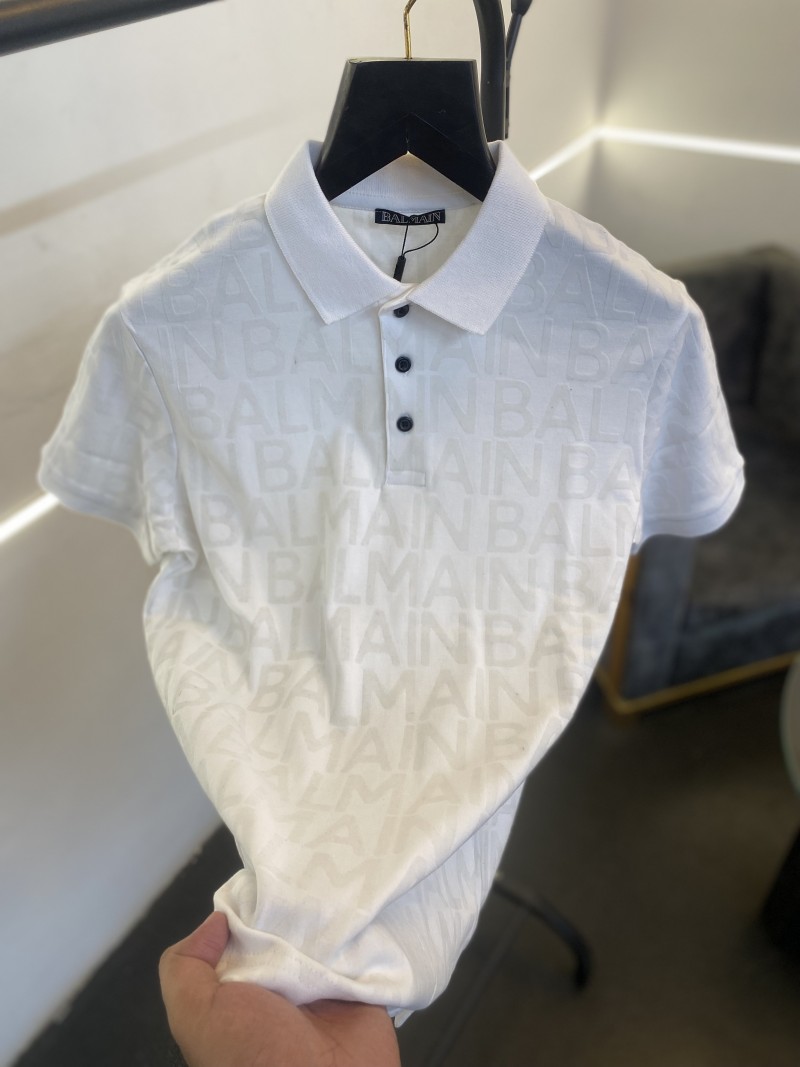 Balman Paris monogram print imported polo tshirt white sale