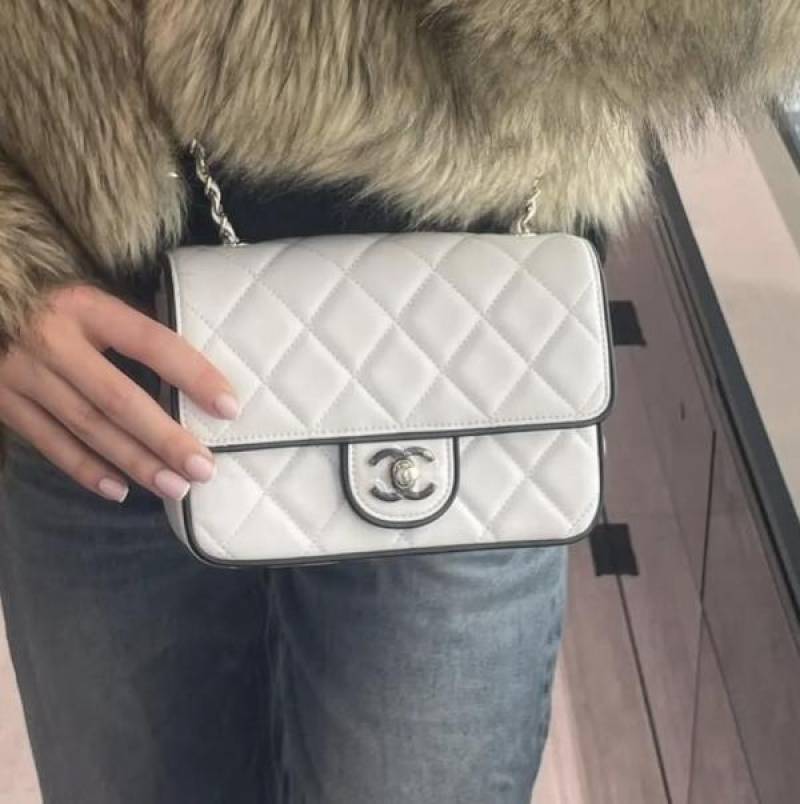Channel Pearl Classic Panda Flap Shoulder Bag With OG Box & Dust Bag (White - 1202)