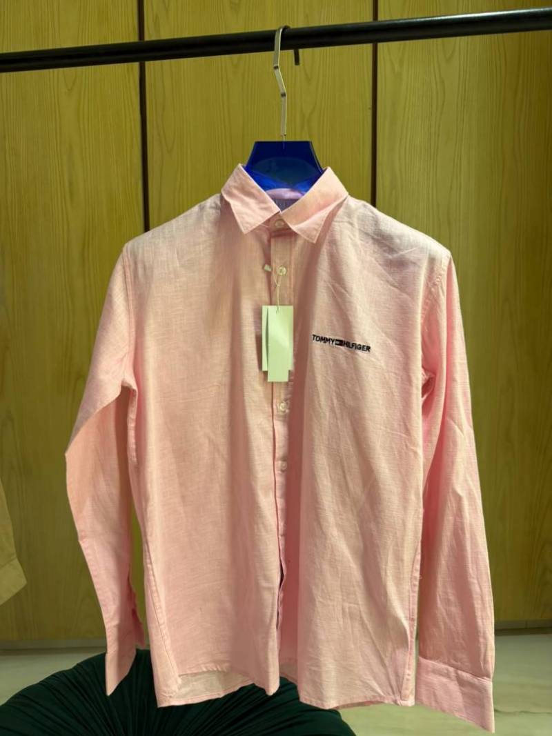 TOM-Y HILFIGER IMPORTED STORE ARTICLE SHIRT LINEN FABRIC