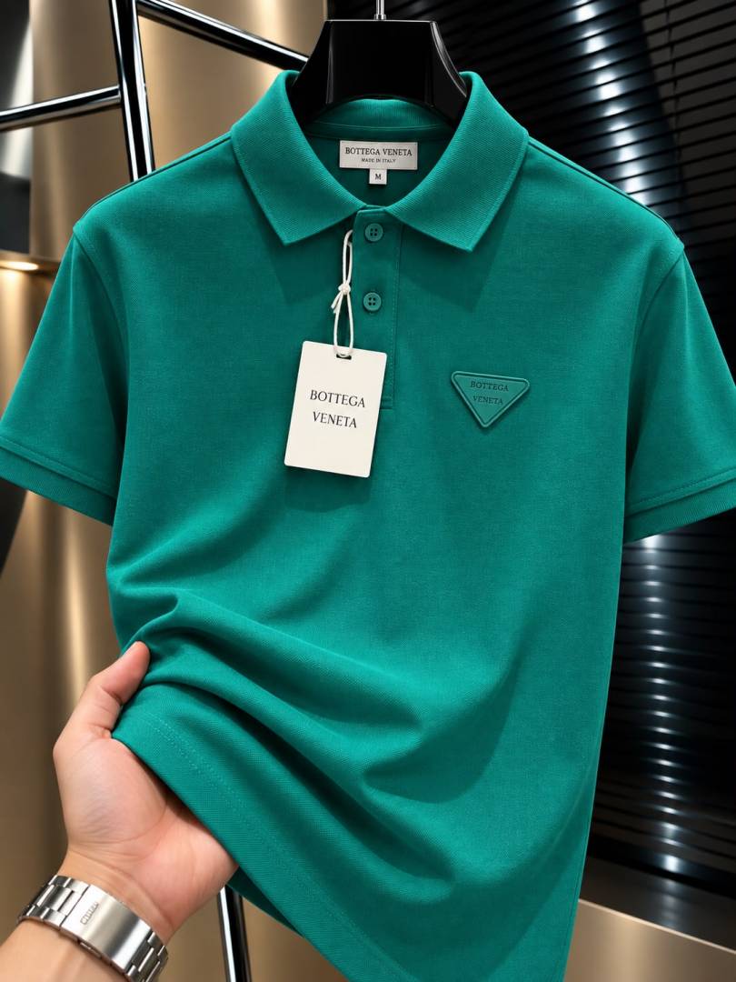 Bottega Veneta Chest Logo Polo T-shirt Green