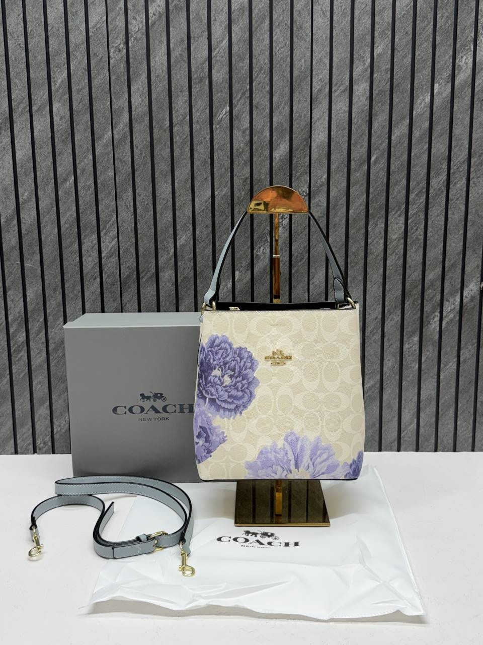 Coacch Bucket Floral Print With Original Box & DustCover