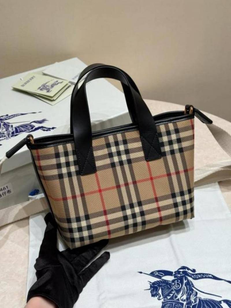 Burbberry Classic Check Tote Hand Bag With OG Box & Dust Bag (Checks - 1154)