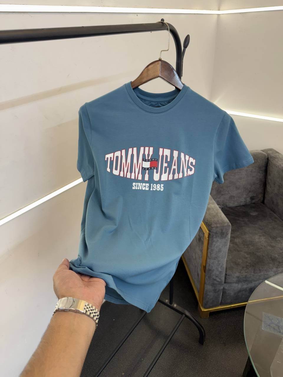 Tommyy hilfiger slate blue imported round neck tshirt