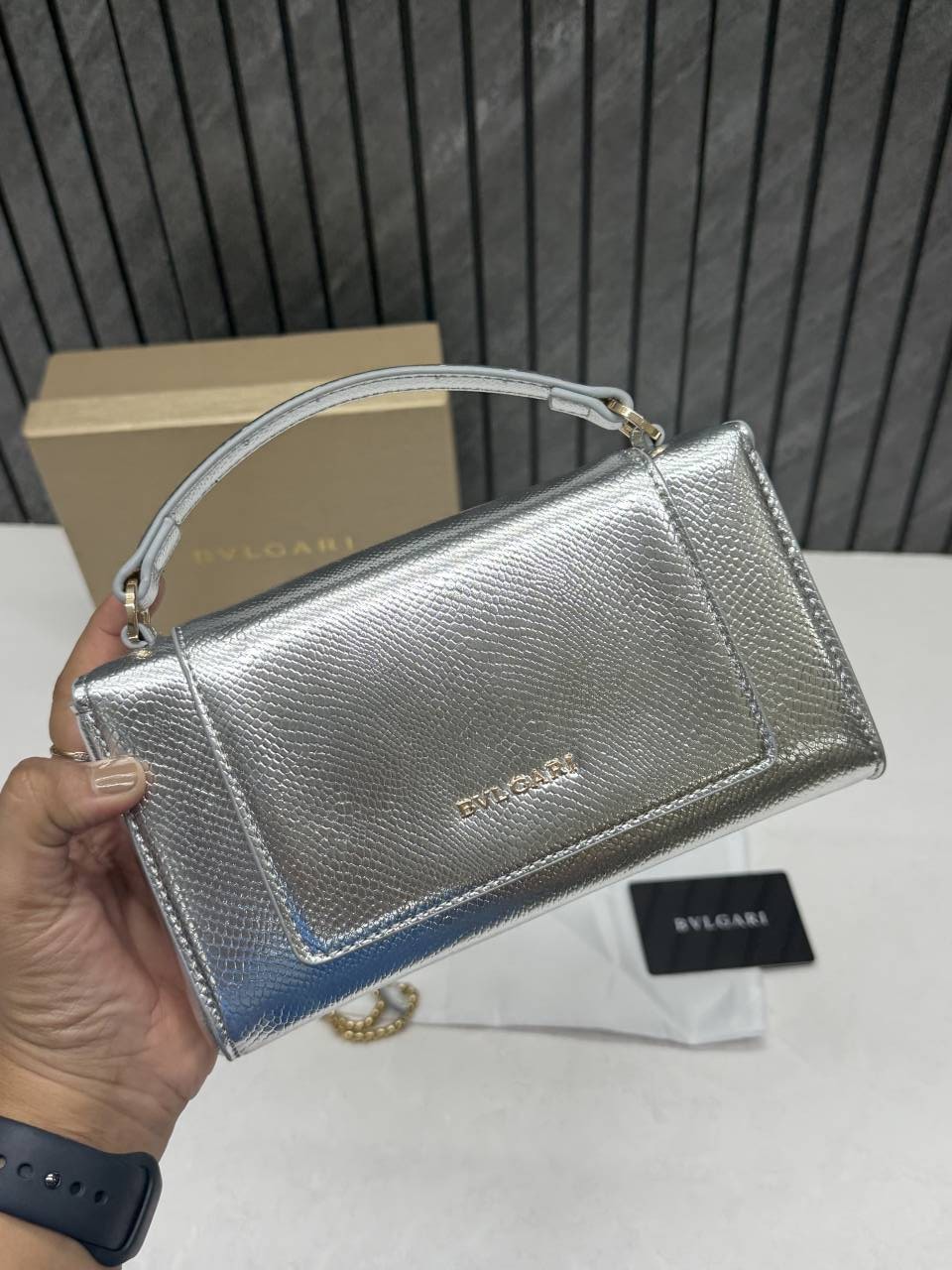 Bvlgari Serpenti Forever Phone Case Crossbody Bag With Top Handle Original Box Packing