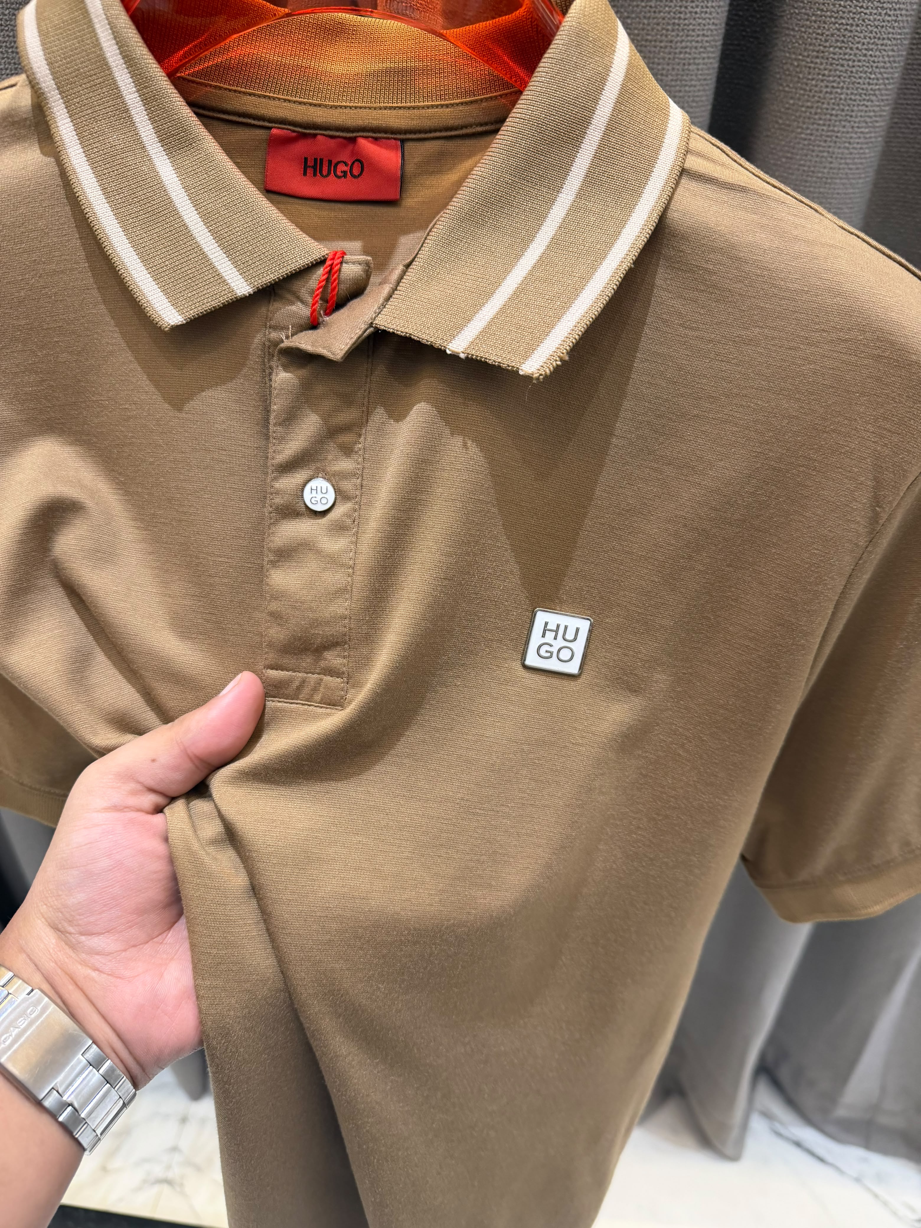 Boss Chest Logo Polo T-shirt Brown