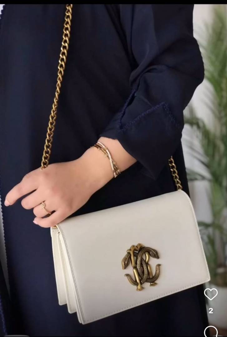Roberto Cavalli RC Logo White Shoulder Sling Bag With Original Box