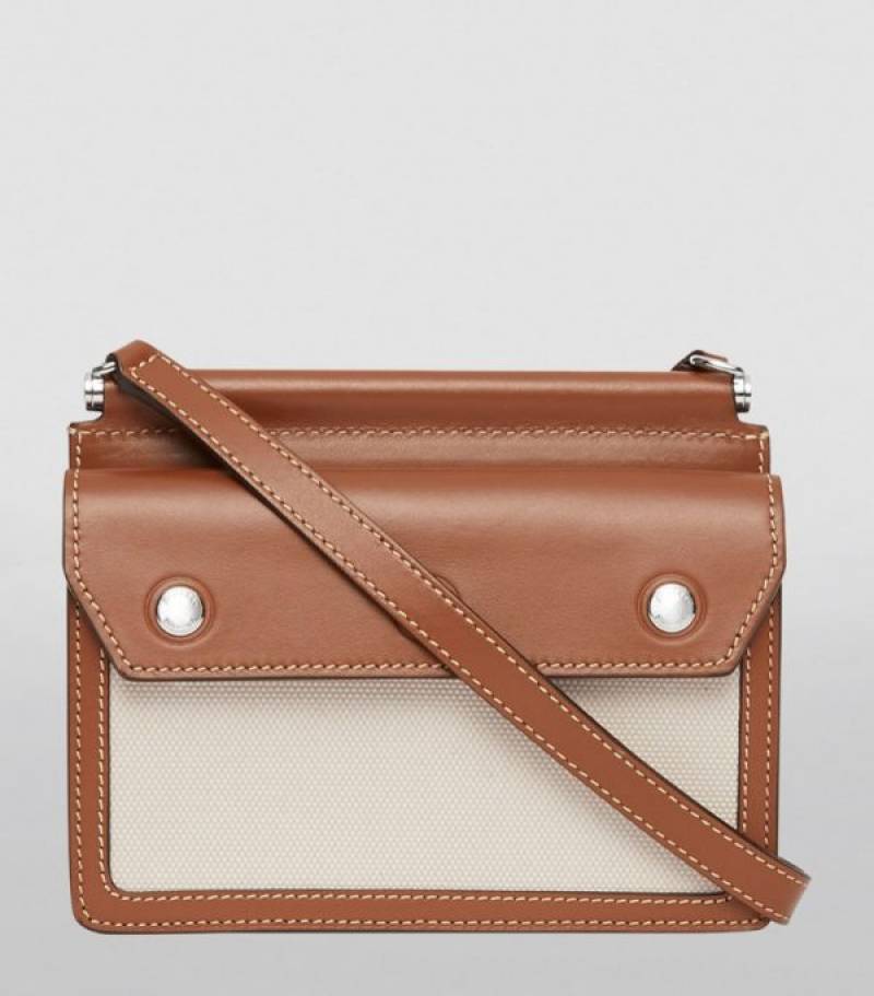 Burbberry Horseferry Pocket Cross-Body Bag With OG Box Dust Bag (Brown - 205)