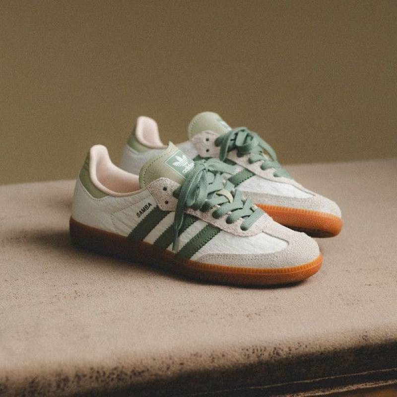Adiddas Samba Silver Green Suede Fix