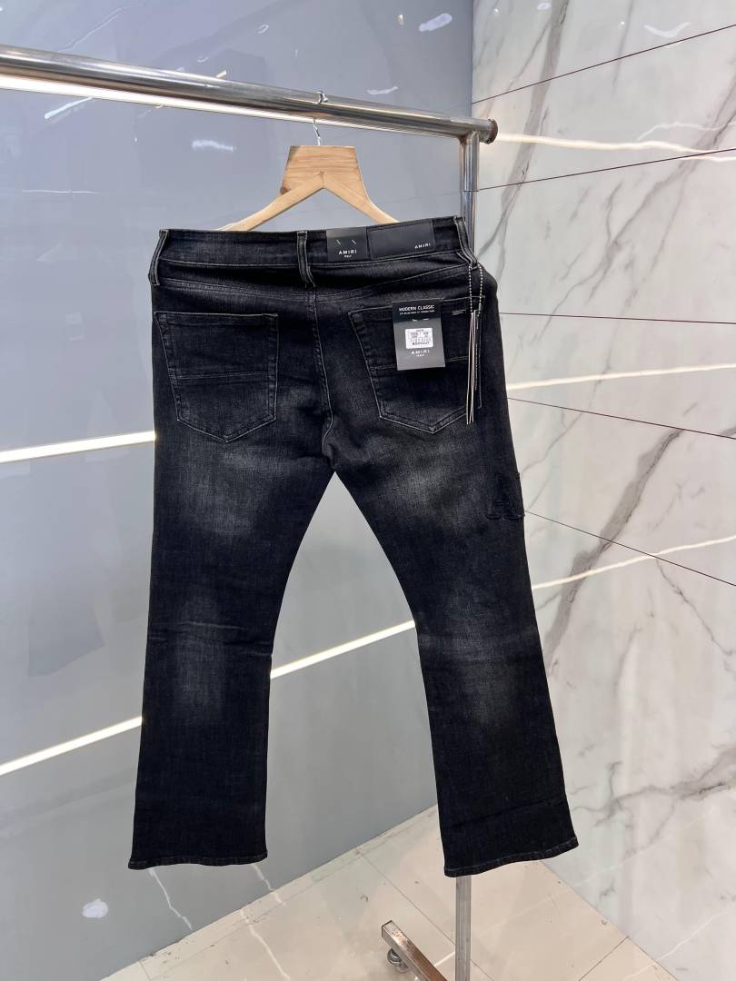 Ameeri Dark Shade Premium Imported Boot Cut Denim with Embroidered Logo 2401