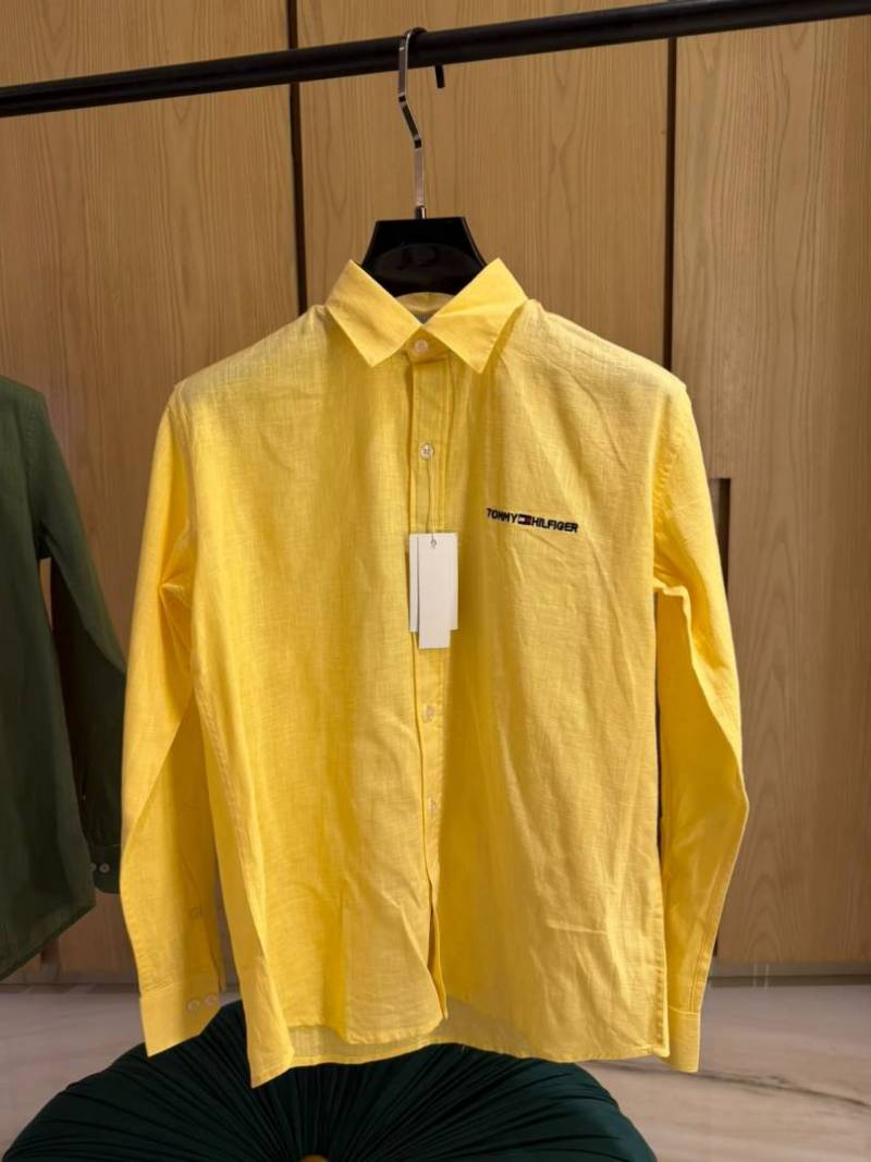 TOM-Y HILFIGER IMPORTED STORE ARTICLE SHIRT LINEN FABRIC