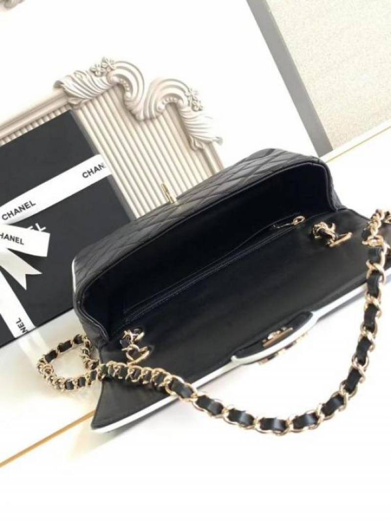 Channel Pearl Classic Panda Flap Shoulder Bag With OG Box & Dust Bag (Black - 1201)