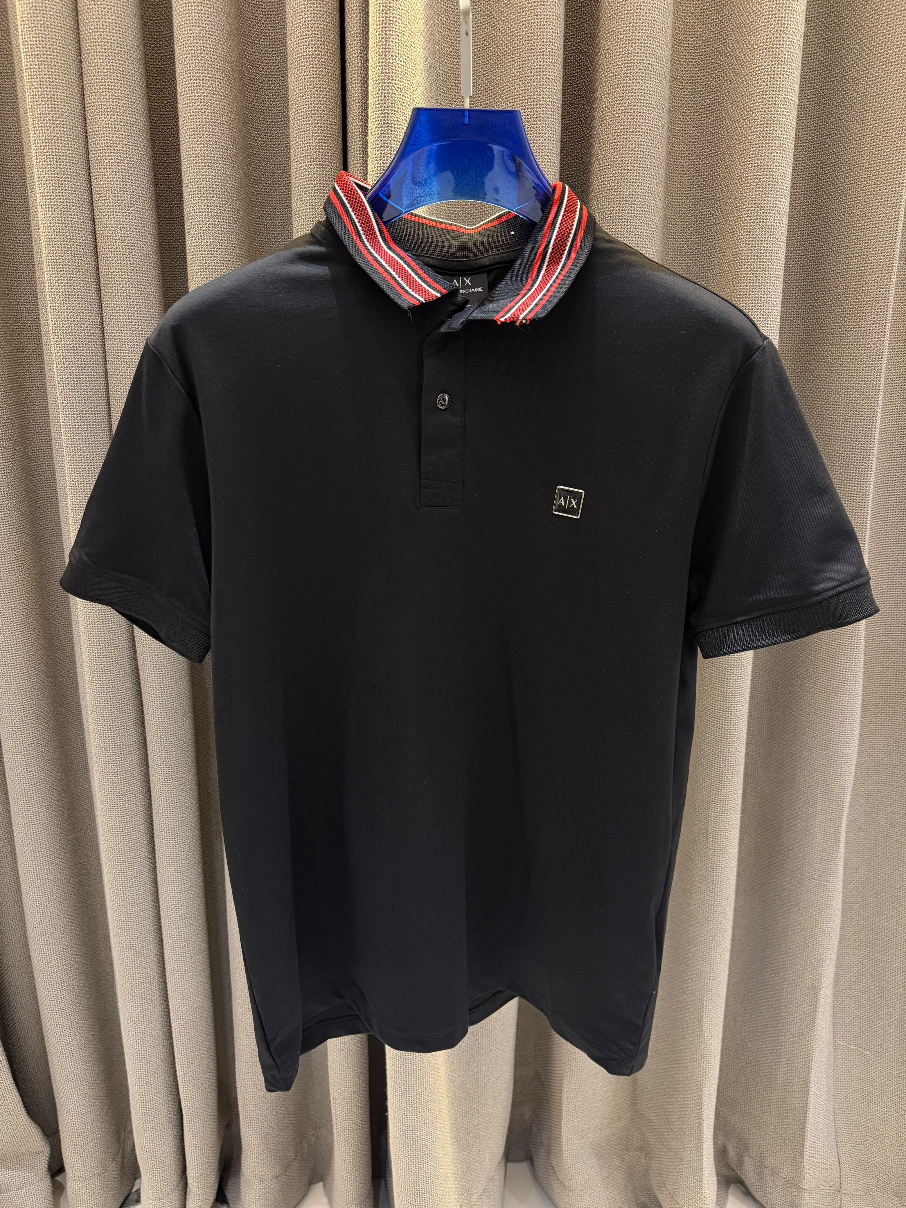 AX Chest Logo Polo T-shirt Black