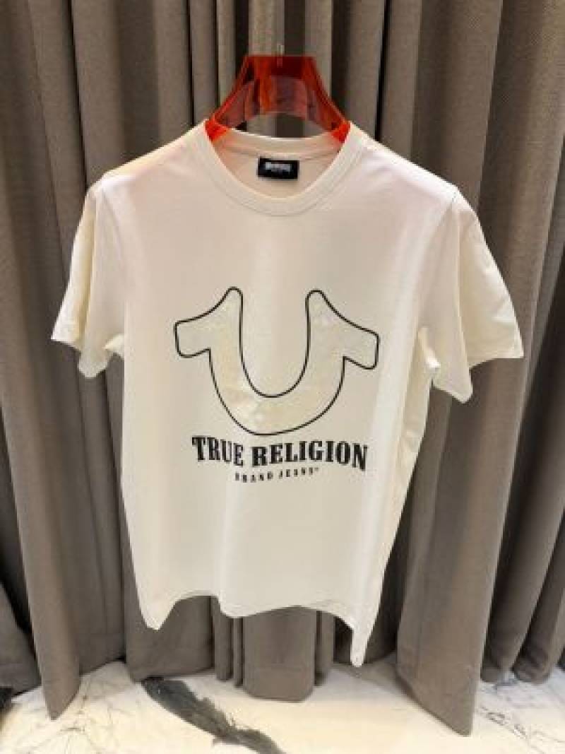 True Religion Embossed Logo Round Neck T-shirt White